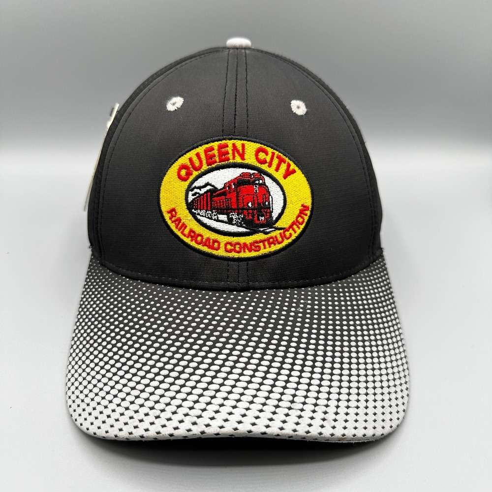 Queen City Railroad Construction Hat Cap America Train Patch Adult Adjustable